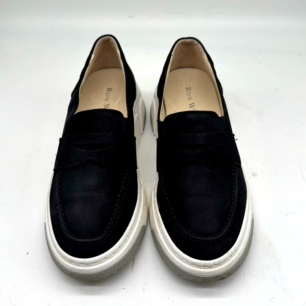 Ron White black suede slip on sneakers 6